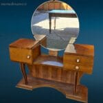 41335_4.jpg Pettineuse vintage anni ’60 con specchio tondo centrale in condizioni discrete