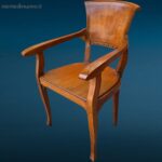 41360_12 poltroncina in legno con braccioli vintage in buone condizioni