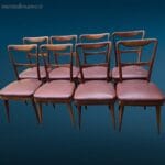Set di 8 sedie anni '60 vintage con struttura sana e design elegante