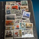 41402_15 collezione di vecchi francobolli russi in raccoglitore vintage