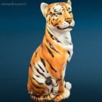 04451.jpg Tigre in ceramica di Bassano dipinta a mano in ottime condizioni