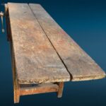 41421_1.jpg Antico tavolo da lavoro da falegname in legno massello con morsa originale