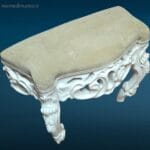 414224_12 sgabello imbottito elegante, arredo shabby chic, sgabello da camera, seduta da appoggio, sgabello in legno laccato, arredo provenzale, sgabello romantico vintage,