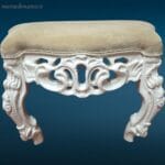 414224_13 sgabello imbottito elegante, arredo shabby chic, sgabello da camera, seduta da appoggio, sgabello in legno laccato, arredo provenzale, sgabello romantico vintage,