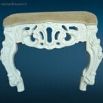 414224_9 sgabello imbottito elegante, arredo shabby chic, sgabello da camera, seduta da appoggio, sgabello in legno laccato, arredo provenzale, sgabello romantico vintage,