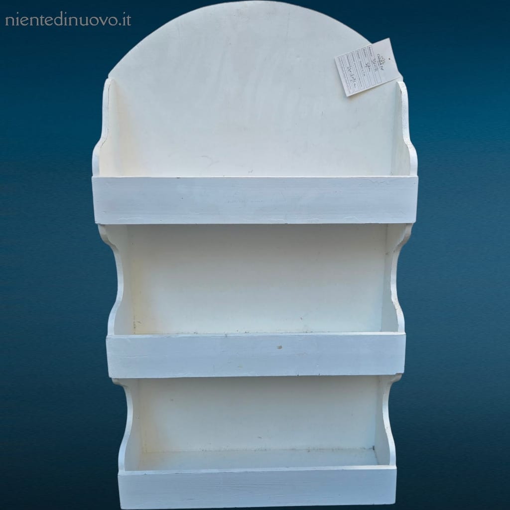 41441.jpg Mensola da parete in legno a 3 piani in stile provenzaleMensola da parete in legno a 3 piani in stile provenzale