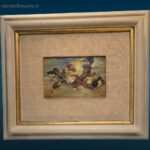 41444_2.jpg Vecchio dipinto ad olio raffigurante chioccia con pulcini su tavoletta in legno