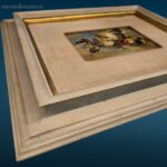 41444_5.jpg Vecchio dipinto ad olio raffigurante chioccia con pulcini su tavoletta in legno