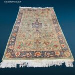 41476_1.jpg Tappeto Nepal annodato a mano in lana scolpita con decoro verde 150x250 cm