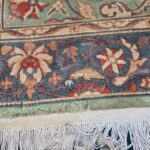 41476_4.jpg Tappeto Nepal annodato a mano in lana scolpita con decoro verde 150x250 cm