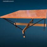 Tavolino vintage ISA anni '50 in ferro e noce, design italiano originale