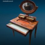 41496_3.jpg Tavolino toeletta 800 con specchio originale e cassetti puliti