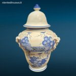 04701_4.jpg Vaso da Farmacia Erboristeria in ceramica decorata con coperchio e motivi fruttati