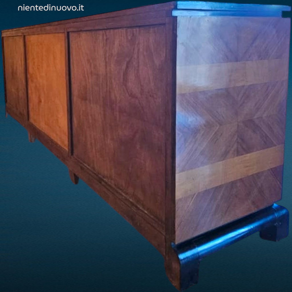 credenza sideboard Mario Labò anni 30 in radica di noce e acero chiaro