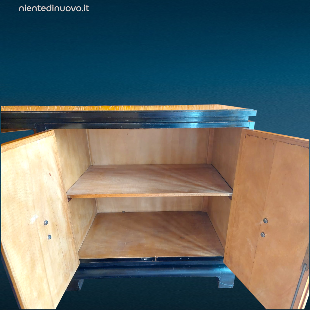 credenza sideboard Mario Labò anni 30 in radica di noce e acero chiaro