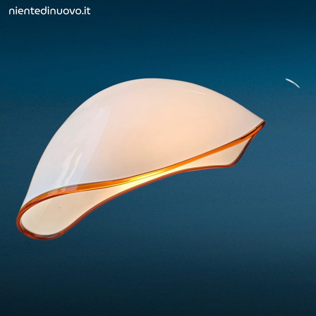 Lampada Orsea Vistosi in vetro opalino Murano anni 70