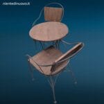 38836_3.jpg Set tavolino tondo con due poltroncine in ferro battuto e schienali in legno