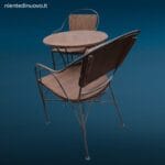 38836_4.jpg Set tavolino tondo con due poltroncine in ferro battuto e schienali in legno