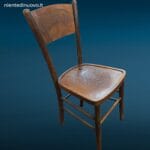 Sedia in faggio anni 50 con schienale decorato