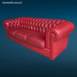41583_1.jpg Divano Chesterfield inglese a tre posti in pelle rossa trapuntata usato