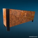04740_2.jpg Credenza vintage in radica lucida con colonne laccate nere, anni '70-'80