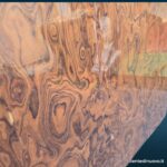 04740_7.jpg Credenza vintage in radica lucida con colonne laccate nere, anni '70-'80
