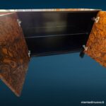 04740_8.jpg Credenza vintage in radica lucida con colonne laccate nere, anni '70-'80