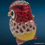 04498_3.jpg gufetto portagioie in metallo rosso e bianco con scatola dorata - immagine aggiuntiva 4