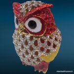 04498_4.jpg gufetto portagioie in metallo rosso e bianco con scatola dorata - immagine aggiuntiva 5