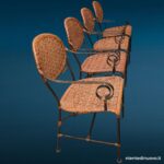 04759_1.jpg Set di quattro sedie in ferro e vimini - immagine aggiuntiva 2