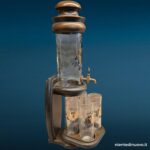 04763.jpg dispenser vintage per whiskey con vassoio e 4 bicchieri - immagine aggiuntiva 9