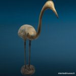 Scultura airone gru in ottone con patina vintage - immagine aggiuntiva 3