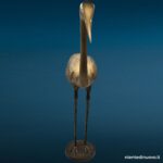 Scultura airone gru in ottone con patina vintage - immagine aggiuntiva 6