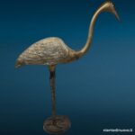 Scultura airone gru in ottone con patina vintage - immagine aggiuntiva 7