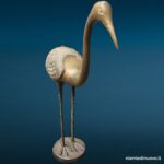 Scultura airone gru in ottone con patina vintage - immagine aggiuntiva 8