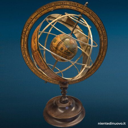 Mappamondo sfera armillare decorativa, vista frontale - immagine aggiuntiva 7