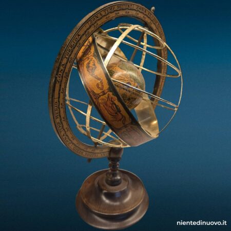Mappamondo sfera armillare decorativa, vista frontale - immagine aggiuntiva 2