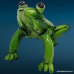 04770_1.jpg Scultura di rana in vetro verde con decorazioni in vetro - immagine aggiuntiva 2
