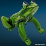 04770_2.jpg Scultura di rana in vetro verde con decorazioni in vetro - immagine aggiuntiva 3