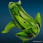 04770_4.jpg Scultura di rana in vetro verde con decorazioni in vetro - immagine aggiuntiva 5